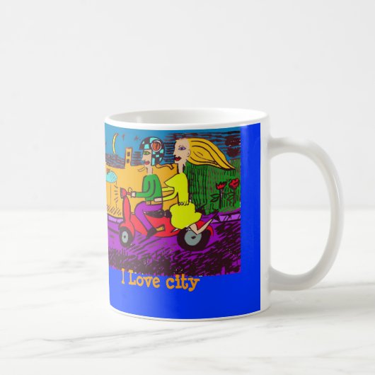 Motorradfahrer Stadt Kaffeetasse (Rechts)