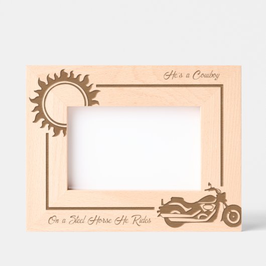 Motorradfahrer Stahlpferd 6x4L Geätzte Rahmen (Vorderseite)