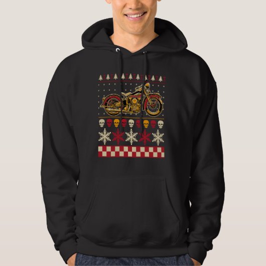 Motorradfahrer-Stil Biker Ugly Sweater Hoodie (Vorderseite)