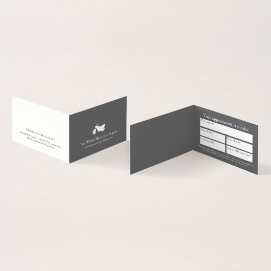 Motorradfahrer-Termin Visitenkarten (Innenseite und Außenseite)