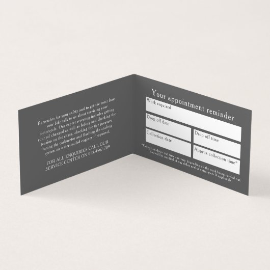 Motorradfahrer-Termin Visitenkarten (Innenseite)