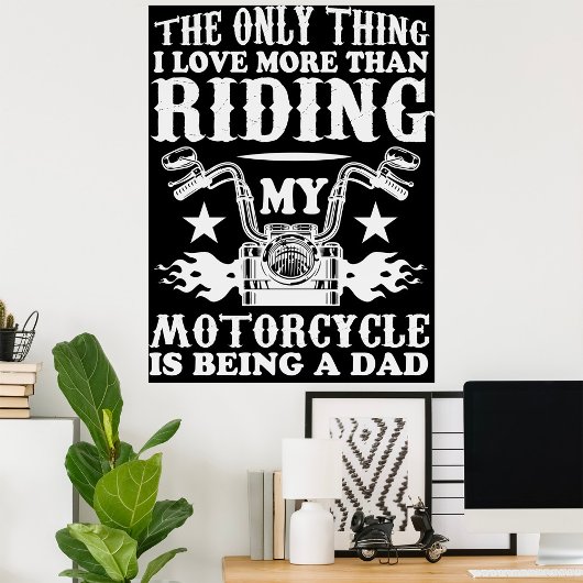Motorradfahrer-Vater Poster
