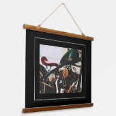 Motorradfahrer Wandteppich Mit Holzrahmen (Gewinkelt)
