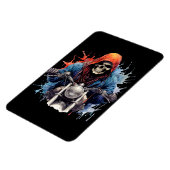 Motorradfahrer Wasserfarbe Magnet (Linke Seite)