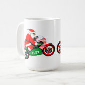 Motorradfahrer Weihnachtsgeschenk Kaffeetasse (Vorderseite Links)