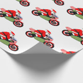 Motorradfahrer Weihnachtswrapping Paper Geschenkpapier (Ecke)
