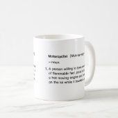 Motorradfahrer"Wörterbuch" Definitionsbecher Kaffeetasse (VorderseiteRechts)