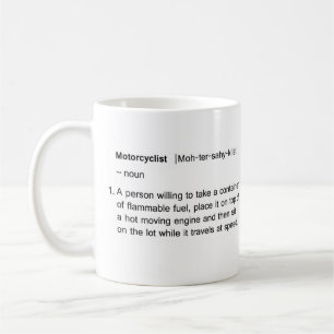Motorradfahrer"Wörterbuch" Definitionsbecher Kaffeetasse