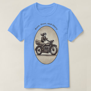 Motorradfahrerin im Vintage-Look mit Schutzbrille T-Shirt