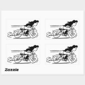 Motorradfahrerin Piazza della Riforma Rechteckiger Aufkleber (Blatt)