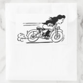 Motorradfahrerin Piazza della Riforma Rechteckiger Aufkleber (Tasche)