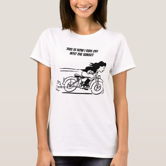 Motorradfahrerin Piazza della Riforma T-Shirt (Vorderseite)