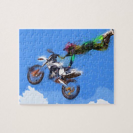 Motorradfahrermotocross-Jump Puzzle (Horizontal)