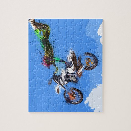 Motorradfahrermotocross-Jump Puzzle (Vertikal)