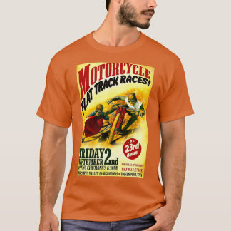 MOTORRADFAHRRADVERFOLGUNG Vintager Racingdruck T-Shirt