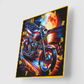 Motorradfahrten in Moonlit Quadratische Wanduhr (Winkel)