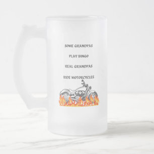 MOTORRADFAHRZEUGGRANDPA-TASSE MATTGLAS BIERGLAS
