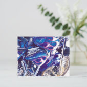 Motorradfarbe "Blaustahl" Postkarte (Stehend Vorderseite)