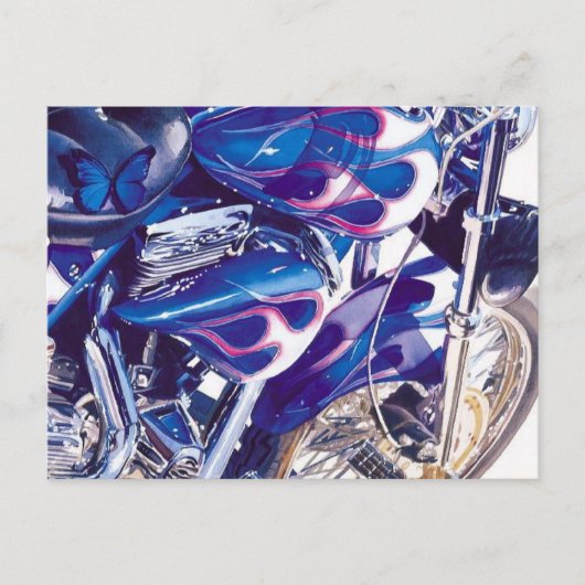Motorradfarbe "Blaustahl" Postkarte (Vorderseite)