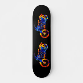 MOTORRADFARBIGER MIX-NEONFALT  SKATEBOARD