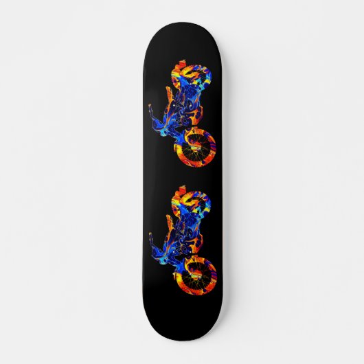 MOTORRADFARBIGER MIX-NEONFALT SKATEBOARD (Vorne)
