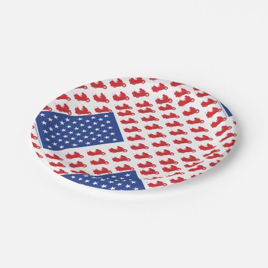 Motorradflagge Pappteller (Schrägansicht)