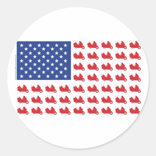 Motorradflagge Runder Aufkleber (Vorderseite)