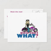 Motorradfrau Postkarte (Vorne/Hinten)