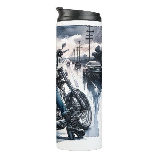 Motorradfrau Thermosbecher (Nach rechts gedreht)