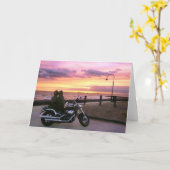 Motorradfreunde bei Sonnenuntergang Karte (Gelbe Blume)