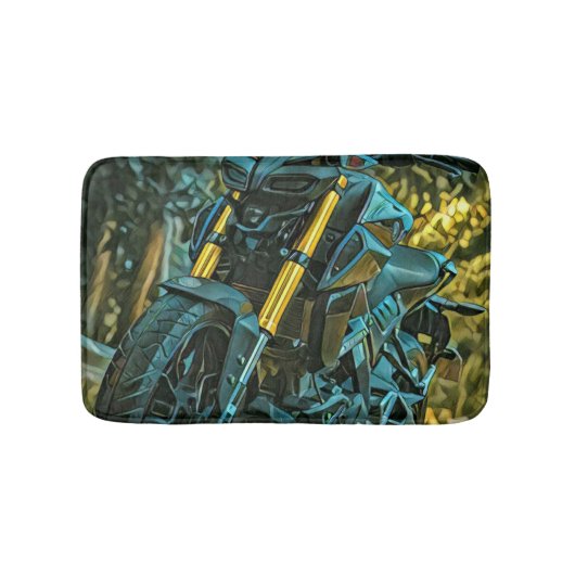 Motorradgeschenk Badematte (Vorderseite)