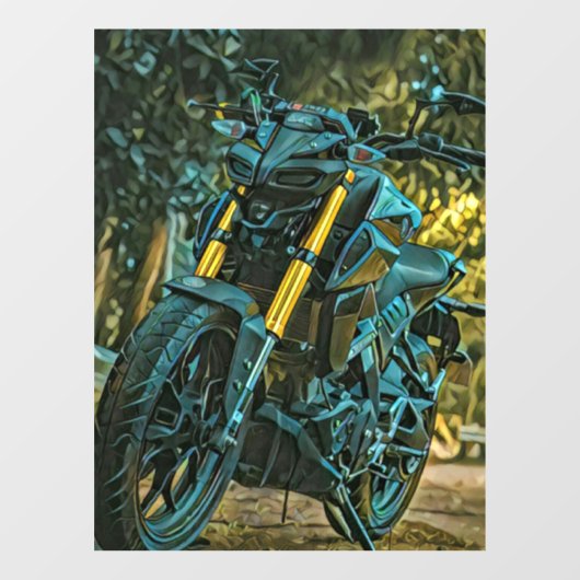 Motorradgeschenk Fensteraufkleber (Blatt)