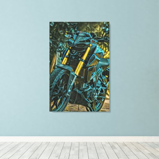 Motorradgeschenk Leinwanddruck (Insitu (Holzboden))