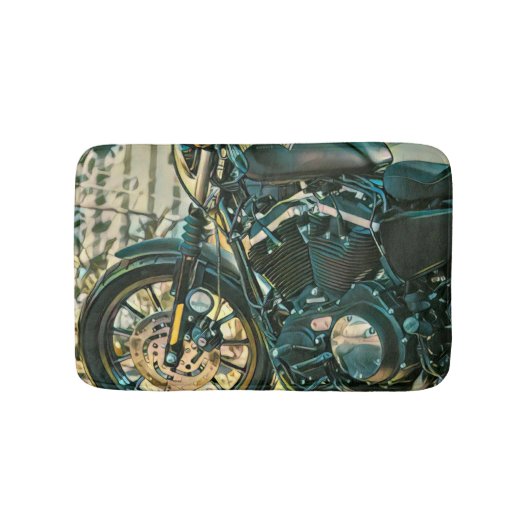 Motorradgeschenke Badematte (Vorderseite)