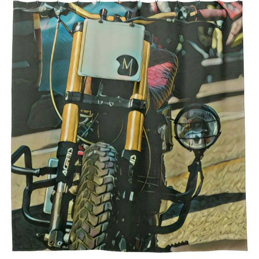 Motorradgeschenke Duschvorhang (Vorderseite)