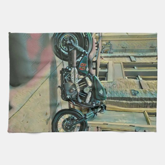 Motorradgeschenke Geschirrtuch (Horizontal)