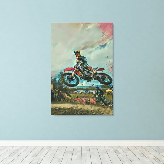 Motorradgeschenke Leinwanddruck (Insitu (Holzboden))