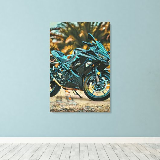 Motorradgeschenke Leinwanddruck (Insitu (Holzboden))
