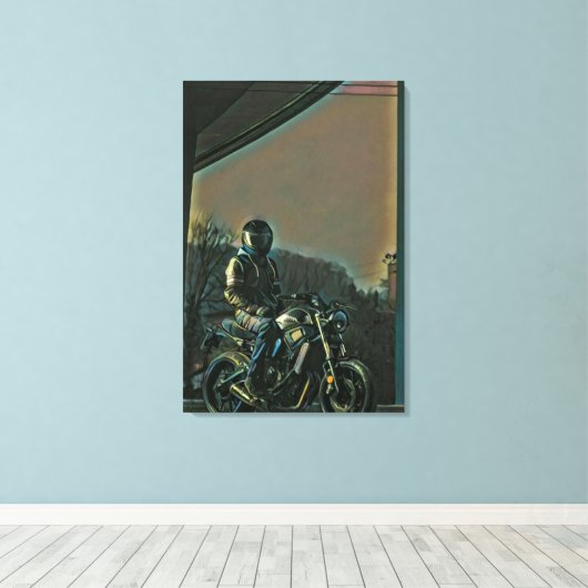 Motorradgeschenke Leinwanddruck (Insitu (Holzboden))