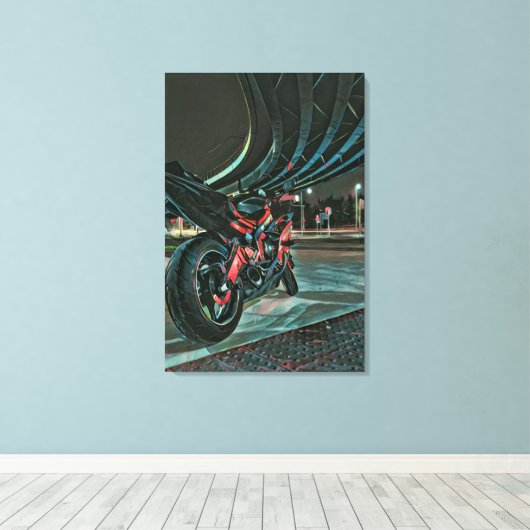 Motorradgeschenke Leinwanddruck (Insitu (Holzboden))