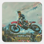 Motorradgeschenke Quadratischer Aufkleber (Vorderseite)