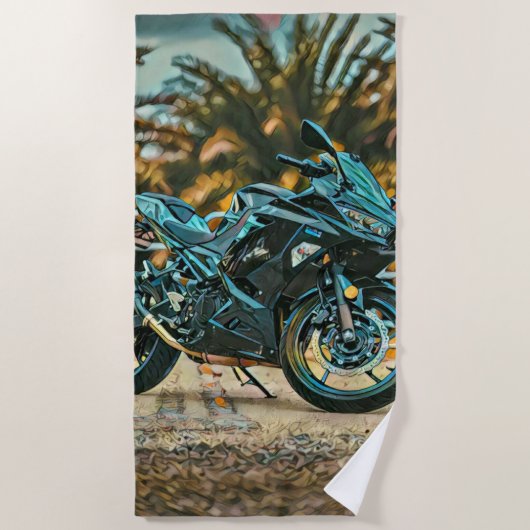 Motorradgeschenke Strandtuch (Vorderseite)