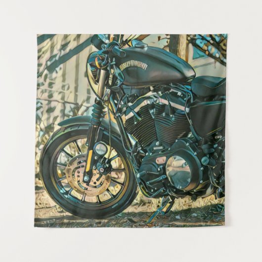 Motorradgeschenke Wandteppich (Vorderseite)