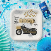 Motorradgold und -cremepapier pappteller (Party)