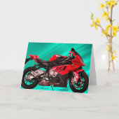 Motorradgrußkarte Karte (Gelbe Blume)