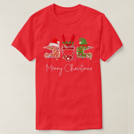 Motorradhelme Frohe Weihnachtsbeleuchtung Tree Rei T-Shirt (Design vorne)