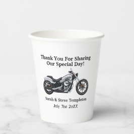 Motorradhochzeit Danke, dass Sie die Liebe der Dat Pappbecher