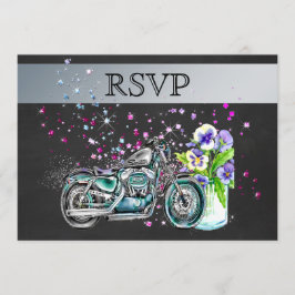 Motorradhochzeit RSVP mit Mason Jar Einladung