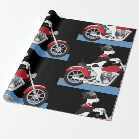 Motorradhund Geschenkpapier (Ungerollt)