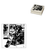Motorradhund Gummistempel (Stempel)